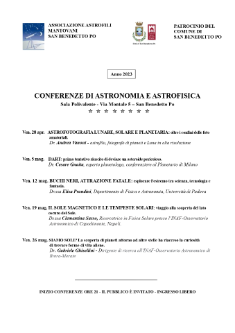 Conferenze di astronomia e astrofisica